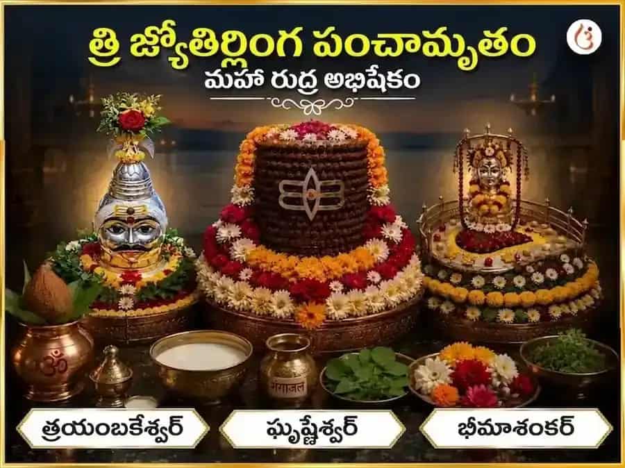 మాసిక శివరాత్రి స్పెషల్ త్రి జ్యోతిర్లింగ పంచామృత మహా రుద్రాభిషేక పూజ puja image 1