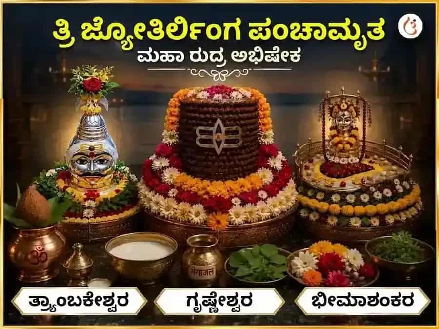 ಮಾಸಿಕ ಶಿವರಾತ್ರಿ ವಿಶೇಷ ತ್ರಿ ಜ್ಯೋತಿರ್ಲಿಂಗ ಪಂಚಾಮೃತ ಮಹಾ ರುದ್ರ ಅಭಿಷೇಕ ಪೂಜೆ puja image 1