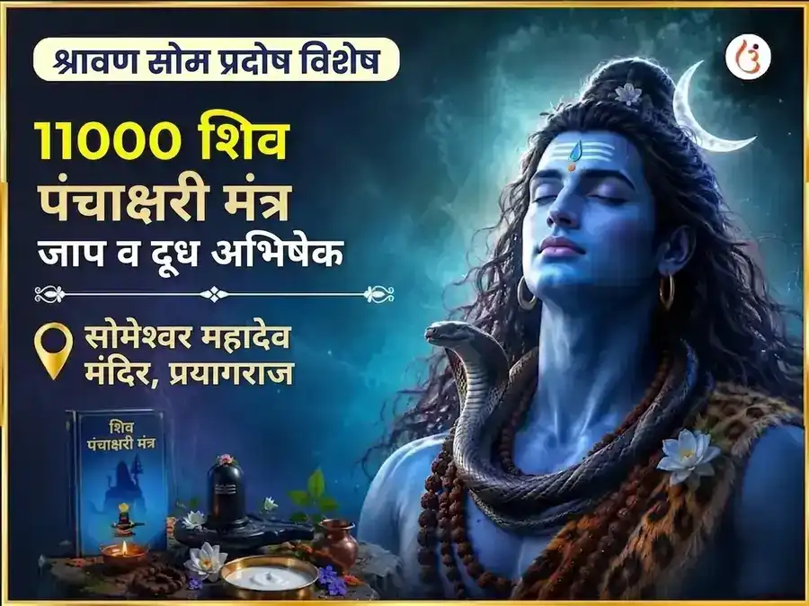 श्रावण सोम प्रदोष विशेष 11000 शिव पंचाक्षरी मंत्र जाप आणि दुग्धाभिषेक puja image 1