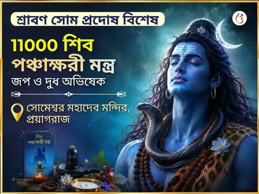 শ্রাবণ সোম প্রদোষ বিশেষ 11000 শিব পঞ্চাক্ষরী মন্ত্র জপ ও দুধ অভিষেক puja image 1