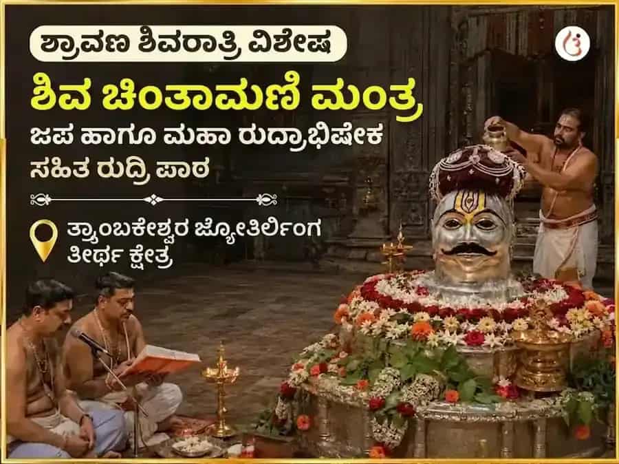 ಶ್ರಾವಣ ಶಿವರಾತ್ರಿ ವಿಶೇಷ ಶಿವ ಚಿಂತಾಮಣಿ ಮಂತ್ರ ಜಪ ಮತ್ತು ಮಹಾ ರುದ್ರಾಭಿಷೇಕ ಸಹಿತ ರುದ್ರಿ ಪಾಠ puja image 1