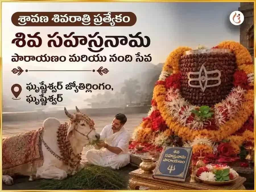 శ్రావణ శివరాత్రి ప్రత్యేకం: శివ సహస్రనామ పారాయణం & నంది సేవ puja image 1