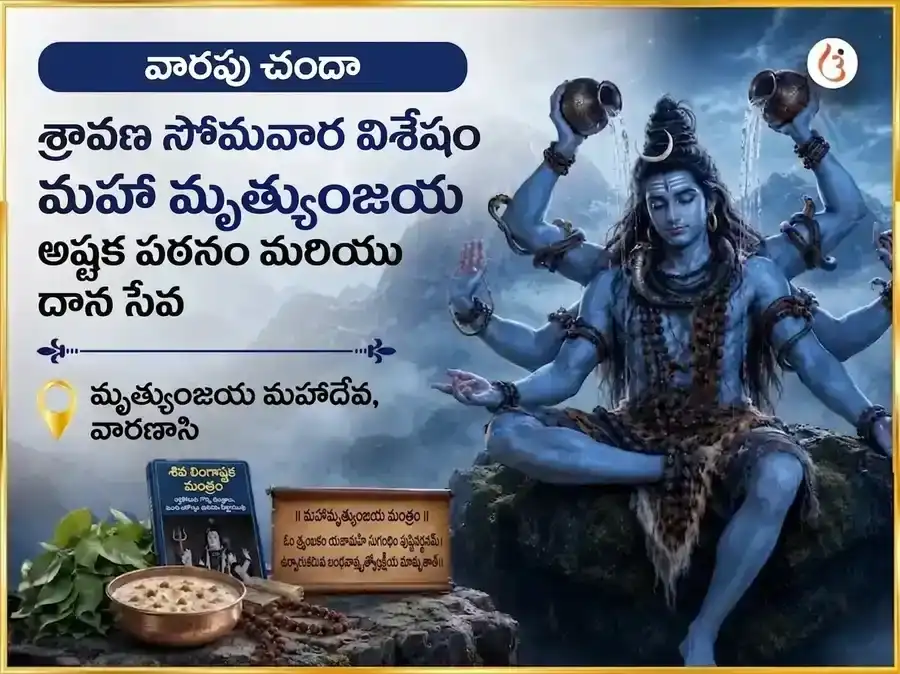 శ్రావణ సోమవార విశేష మృత్యుంజయ మహాదేవ వారపు పారాయణ మరియు దాన సేవ puja image 1