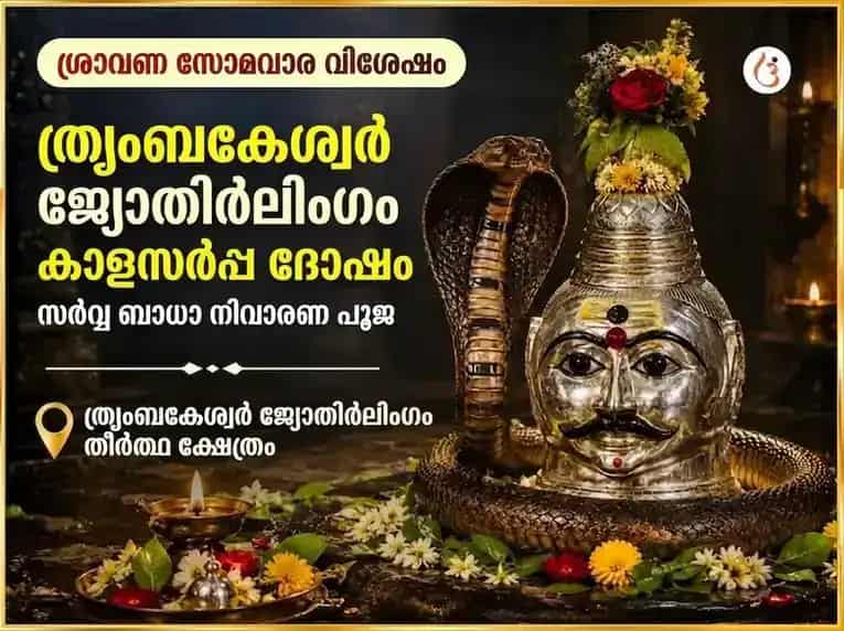 ശ്രാവണ സോമവാര വിശേഷ ത്ര്യംബകേശ്വർ ജ്യോതിർലിംഗ കാളസർപ്പ ദോഷ സർവ്വ ബാധാ നിവാരണ മഹാപൂജ puja image 1