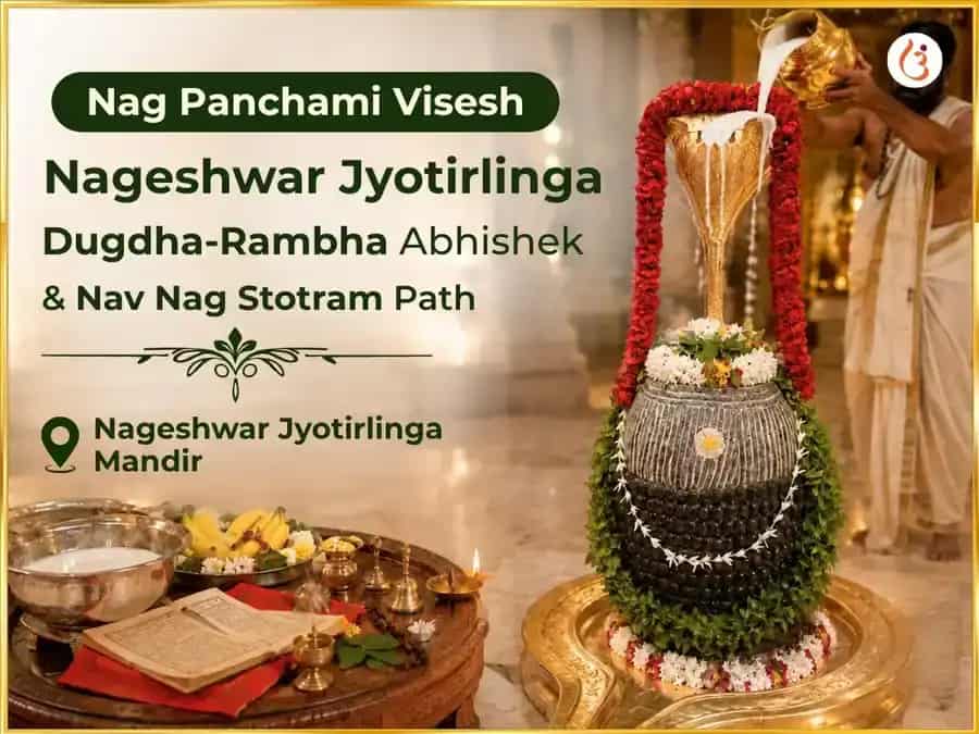 Nag Panchmi Vishesh Nageshwar Jyotirlinga Dugdha-Rambha Abhishek & Nav Nag Stotram Path puja image 1