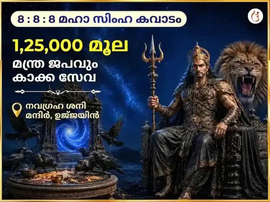 8:8:8 ലയൺസ് ഗേറ്റ് പോർട്ടൽ സ്പെഷ്യൽ 1,25,000 ശനി മഹാമന്ത്ര അഖണ്ഡ ജപം സഹിതം ശനി ശാന്തി ഹവനം & കാക്ക സേവ puja image 1