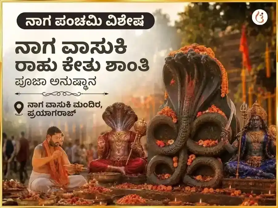 ನಾಗ ಪಂಚಮಿ ವಿಶೇಷ ನಾಗರಾಜ ನಾಗ ವಾಸುಕಿ ಮಂದಿರ ಪ್ರಯಾಗರಾಜ್ ರಾಹು ಕೇತು ಶಾಂತಿ ಮಹಾ ಅನುಷ್ಠಾನ puja image 1