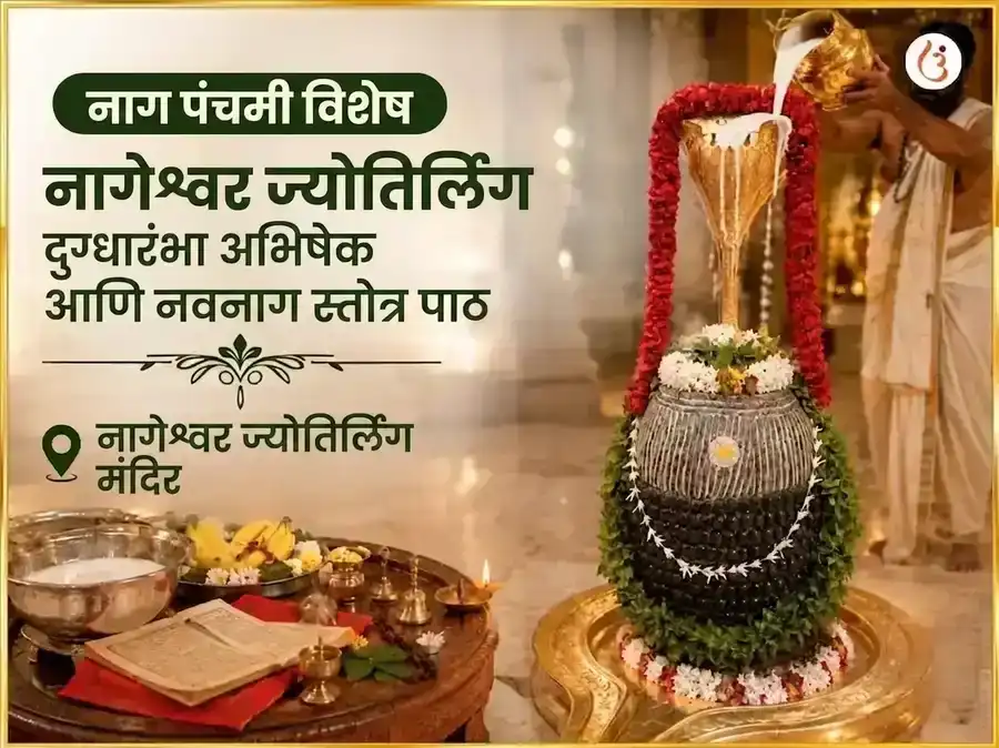 नाग पंचमी विशेष नागेश्वर ज्योतिर्लिंग दुग्ध-रंभा अभिषेक आणि नवनाग स्तोत्र पठण puja image 1
