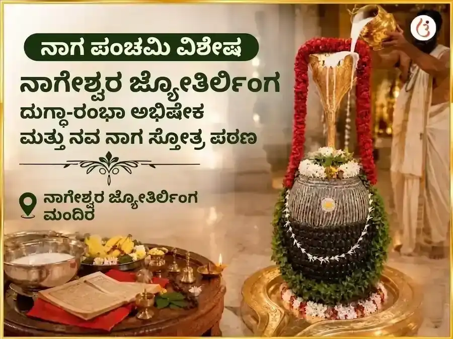 ನಾಗ ಪಂಚಮಿ ವಿಶೇಷ ನಾಗೇಶ್ವರ ಜ್ಯೋತಿರ್ಲಿಂಗ ದುಗ್ಧ-ರಂಭಾ ಅಭಿಷೇಕ ಮತ್ತು ನವ ನಾಗ ಸ್ತೋತ್ರ ಪಠಣ puja image 1