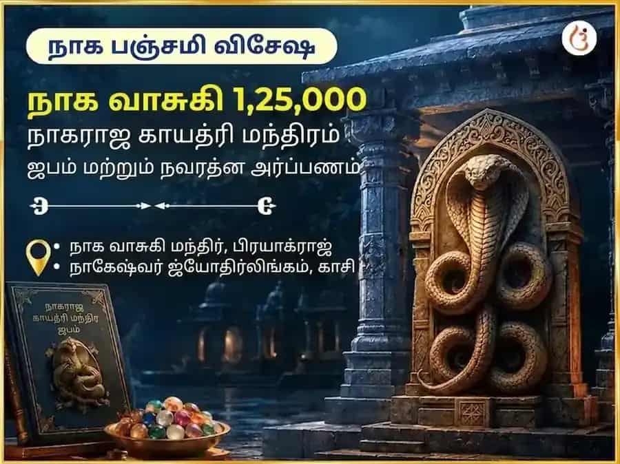 நாக பஞ்சமி விசேஷ நாக வாசுகி 1,25,000 நாகராஜ காயத்ரி மந்திர ஜபம் மற்றும் நவரத்ன அர்ப்பணம் puja image 1