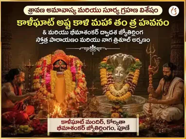 శ్రావణ అమావాస్య & సూర్య గ్రహణ విశేష్ కాళీఘాట్ అష్ట కాళి మహా తంత్ర హవనం & భీమశంకర్ జ్యోతిర్లింగ ద్వాదశ జ్యోతిర్లింగ & నాగ్ త్రిశూల్ అర్పణ్ puja image 1