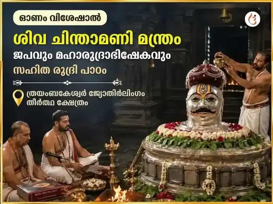 ഓണം സ്പെഷ്യൽ ശിവ ചിന്താമണി മന്ത്ര ജപവും മഹാ രുദ്രാഭിഷേക സഹിത രുദ്രി പാഠവും puja image 1