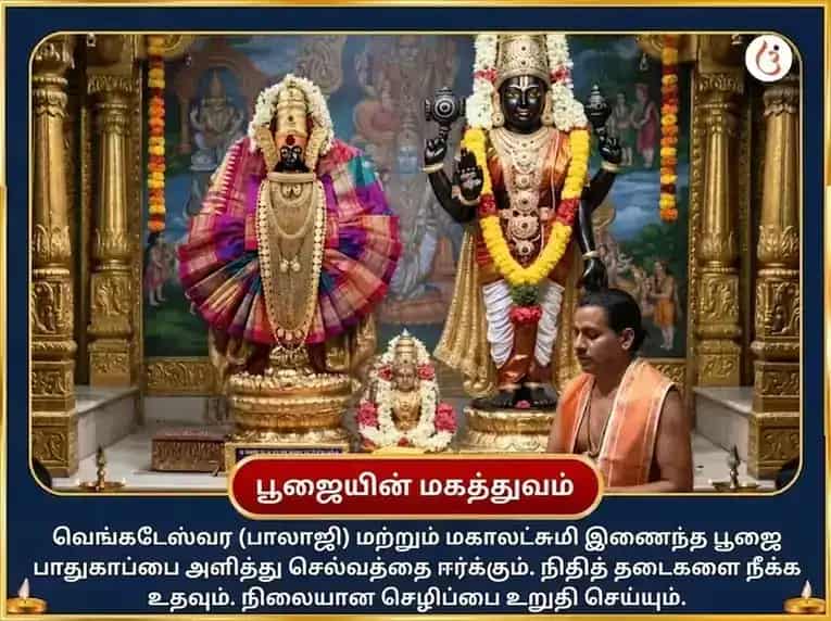 ஷ்ராவண பூர்ணிமா விசேஷ பாலாஜி வெங்கடேஷ்வரா & அம்பாபாய் மஹாலக்ஷ்மி ஐஸ்வர்ய ப்ராப்தி சர்வ சுக சம்ருத்தி மஹா அனுஷ்டான் puja gallery 4