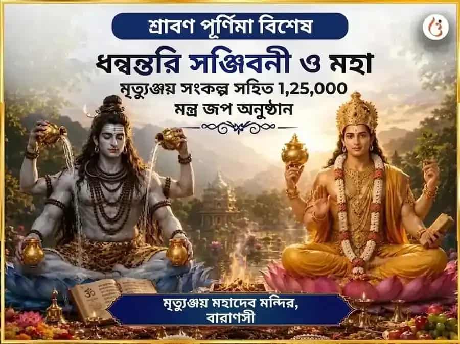 শ্রাবণ পূর্ণিমা বিশেষ ধন্বন্তরি সঞ্জীবনী ও মহা মৃত্যুঞ্জয় সংকল্প সহিত 1,25,000 মন্ত্র জপ অনুষ্ঠান puja image 1