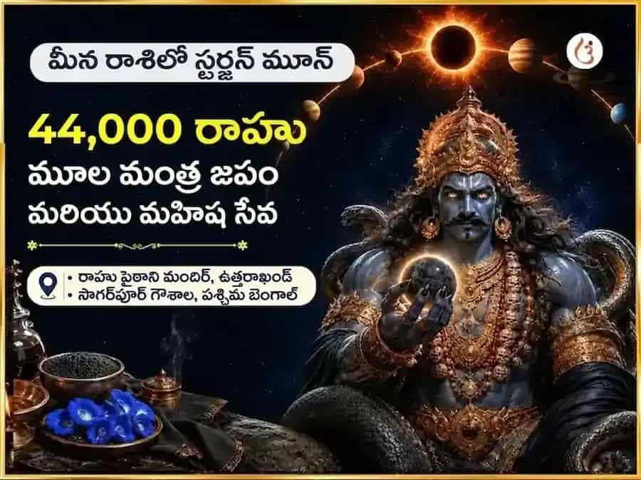 మీన రాశిలో స్టర్జన్ మూన్ ప్రత్యేక సంపద విస్తరణ 44,000 రాహు మూల మంత్ర జపం & మహిష సేవ puja image 1