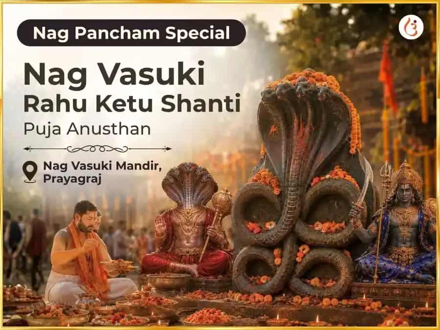 Nag Pancham Vishesh Nagraj Nag Vasuki Mandir Prayagraj Rahu Ketu Shanti Maha Anusthan puja image 1