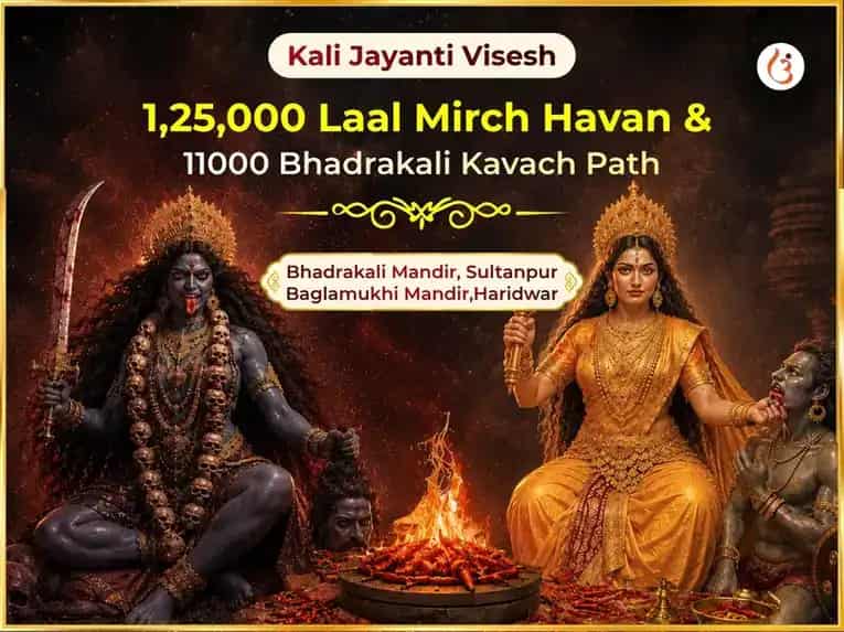 Kali Jayanti Visesh Maa Baglamukhi 125000 Laal Mirch Havan & 11000 Bhadrakali Kavach Path puja image 1