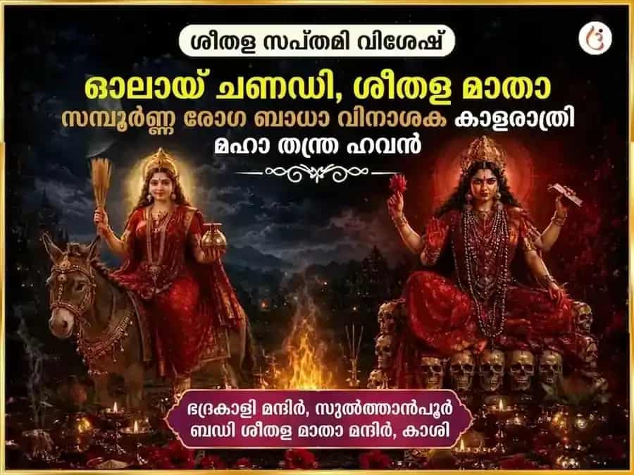 ശീതള സപ്തമി വിശേഷ് ഓലായ് ചണ്ഡി & ശീതള മാതാ സമ്പൂർണ്ണ രോഗ ബാധാ വിനാശക് കാളരാത്രി മഹാ തന്ത്ര ഹവൻ അനുഷ്ഠാൻ puja image 1