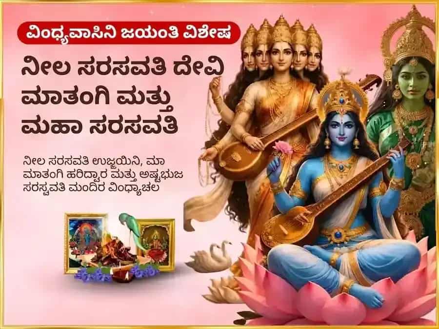 ವಿಂಧ್ಯವಾಸಿನಿ ಜಯಂತಿ ವಿಶೇಷ ನೀಲ ಸರಸ್ವತಿ ಮಾತಂಗಿ ಸಂಯುಕ್ತ ಮಹಾ ಸರಸ್ವತಿ ವಿಶೇಷ ದಾನ ಸೇವಾ puja image 1