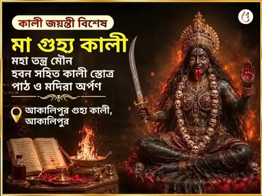 কালী জয়ন্তী বিশেষ মা গুহ্য কালী মহা তন্ত্র মহামৌন হবন সহিত কালী স্তোত্র পাঠ ও মদিরা অর্পণ puja image 1