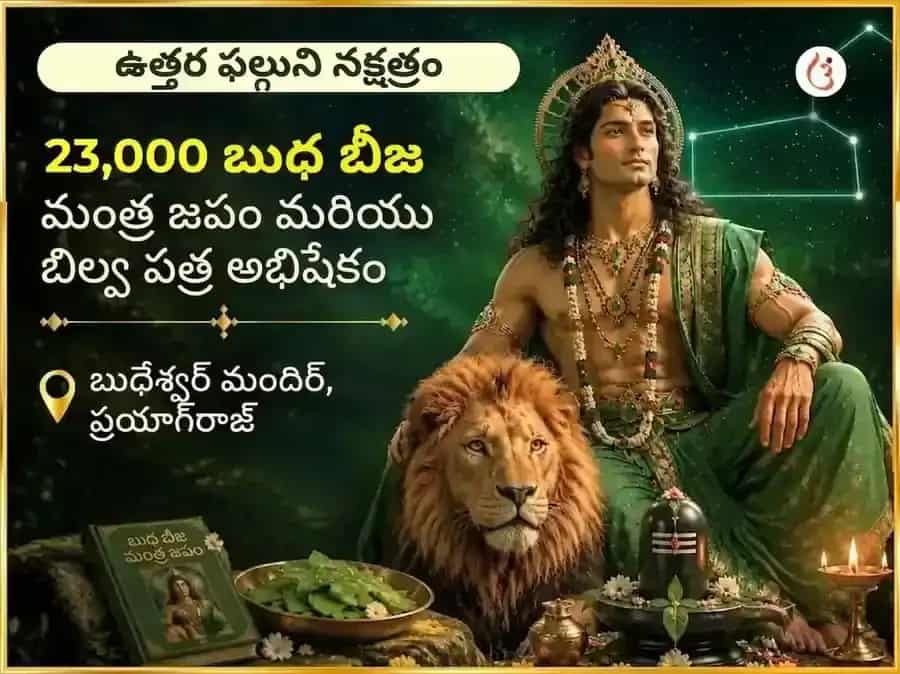 ఉత్తర ఫల్గుణి నక్షత్ర విశేష్ 23,000 బుధ బీజ మంత్ర జాప్ & బిల్వ పత్ర అభిషేక్ puja image 1