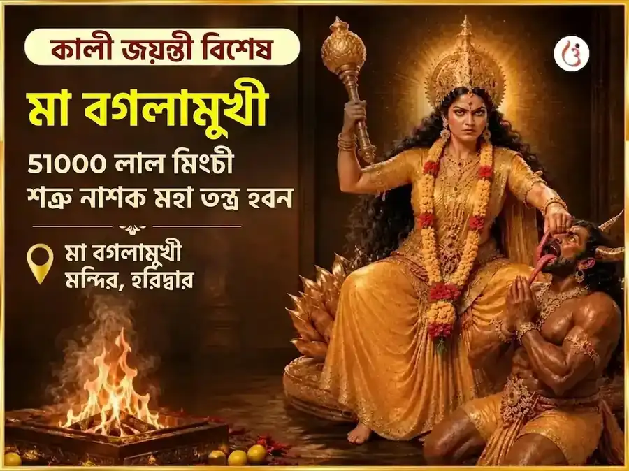 কালী জয়ন্তী বিশেষ মা বগলামুখী 51000 লাল मिरची শত্রু নাশক মহা তন্ত্র हवन puja image 1