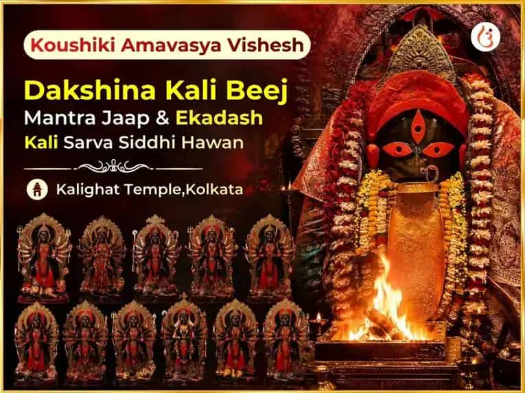 Kalighat Shakti Peeth Koushiki Amavasya Dakshina Kali Beej Mantra Jaap & Ekadash Kali Sarva Siddhi Hawan puja image 1