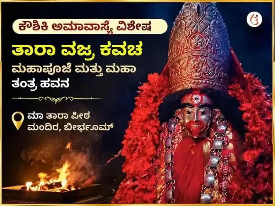 ಕೌಶಿಕಿ ಅಮಾವಾಸ್ಯೆ ವಿಶೇಷ ತಾರಾ ವಜ್ರ ಕವಚ ಮಹಾಪೂಜೆ ಮತ್ತು ಮಹಾ ತಂತ್ರ ಹವನ puja image 1