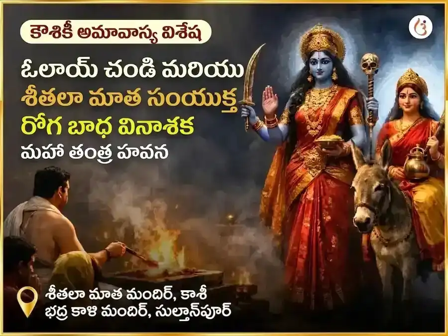 కౌశికీ అమావాస్య విశేష్ ఓలాయ్ చండీ & శీతలా మాత సంపూర్ణ రోగ బాధా వినాశక్ కాళ రాత్రి మహా తంత్ర హవన అనుష్ఠాన్ puja image 1