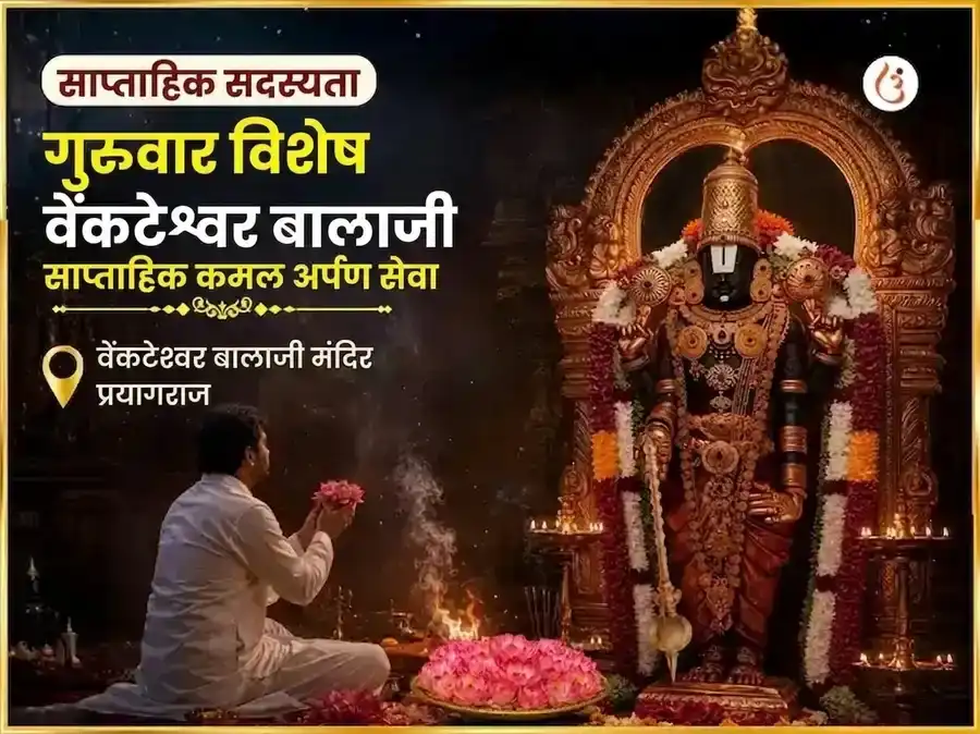 गुरुवार विशेष वेंकटेश्वर बालाजी साप्ताहिक कमल अर्पण सेवा puja image 1