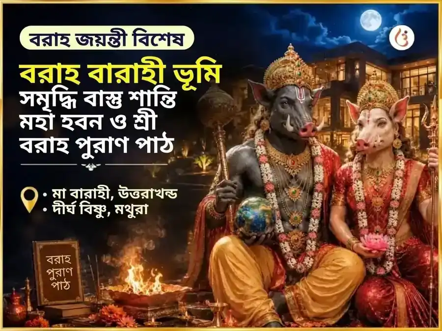 বরাহ জয়ন্তী বিশেষ বরাহ বারাহী ভূমি সমৃদ্ধি বাস্তু শান্তি মহা হবন ও শ্রী বরাহ পুরাণ পাঠ puja image 1