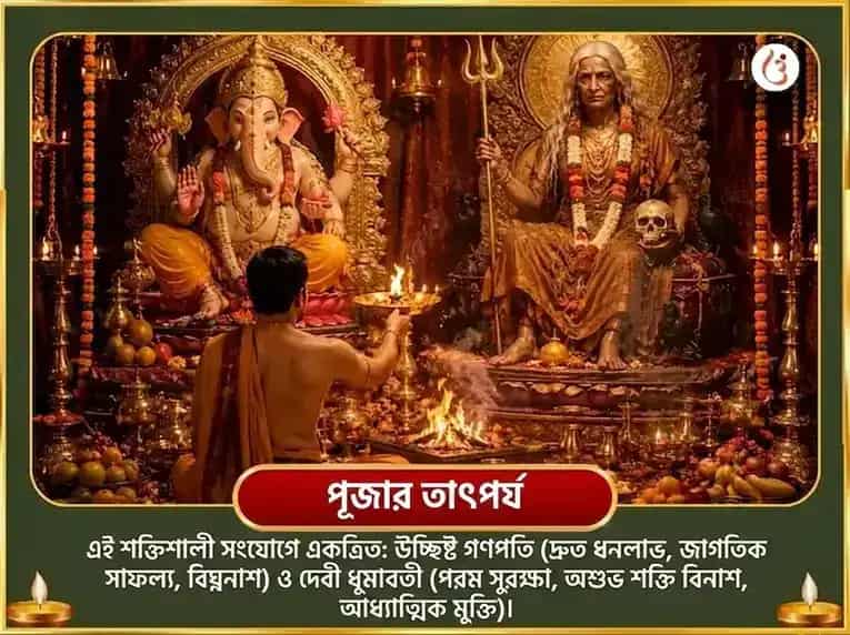 গণেশ চতুর্থী বিশেষ সৌভাগ্য ধূমাবতী সৌভাগ্য প্রাপ্তি কর্ম শুদ্ধি বীজ মন্ত্র জপ এবং উচ্ছিষ্ট গণপতি ঘৃত স্নেহন ও মধুরস অভিষেক puja gallery 6