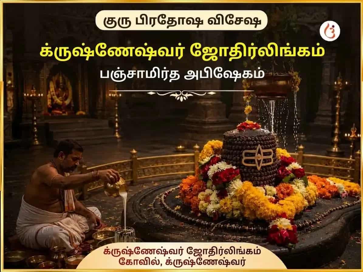 குரு பிரதோஷ விசேஷ கிரிஷ்ணேஷ்வர் ஜோதிர்லிங்க பஞ்சாமிர்த அபிஷேகம் puja image 1