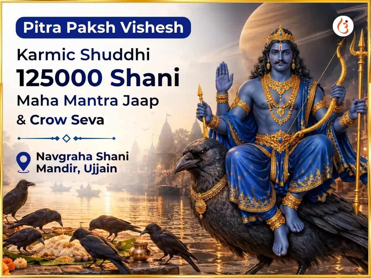 Pitra Paksh Vishesh Karmic Shuddhi 125000 Shani Maha mantra jaap & Crow Seva puja image 1