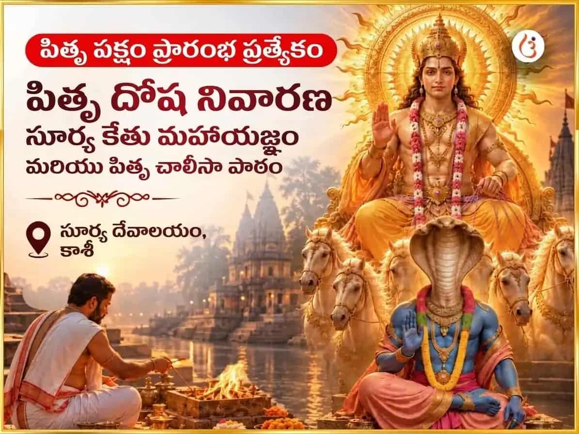 పితృ పక్ష ప్రత్యేక పితృ దోష నివారణ & వంశ శాప విమోచన సూర్య-కేతు మహాయజ్ఞం & పితృ చాలీసా పారాయణం puja image 1