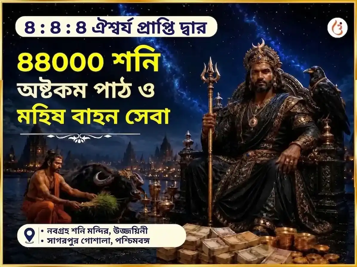 888 অনন্ত সম্পদ প্রকাশন পোর্টাল বিশেষ 88000 শনি অষ্টকম পাঠ এবং মহিষ বাহন সেবা puja image 1