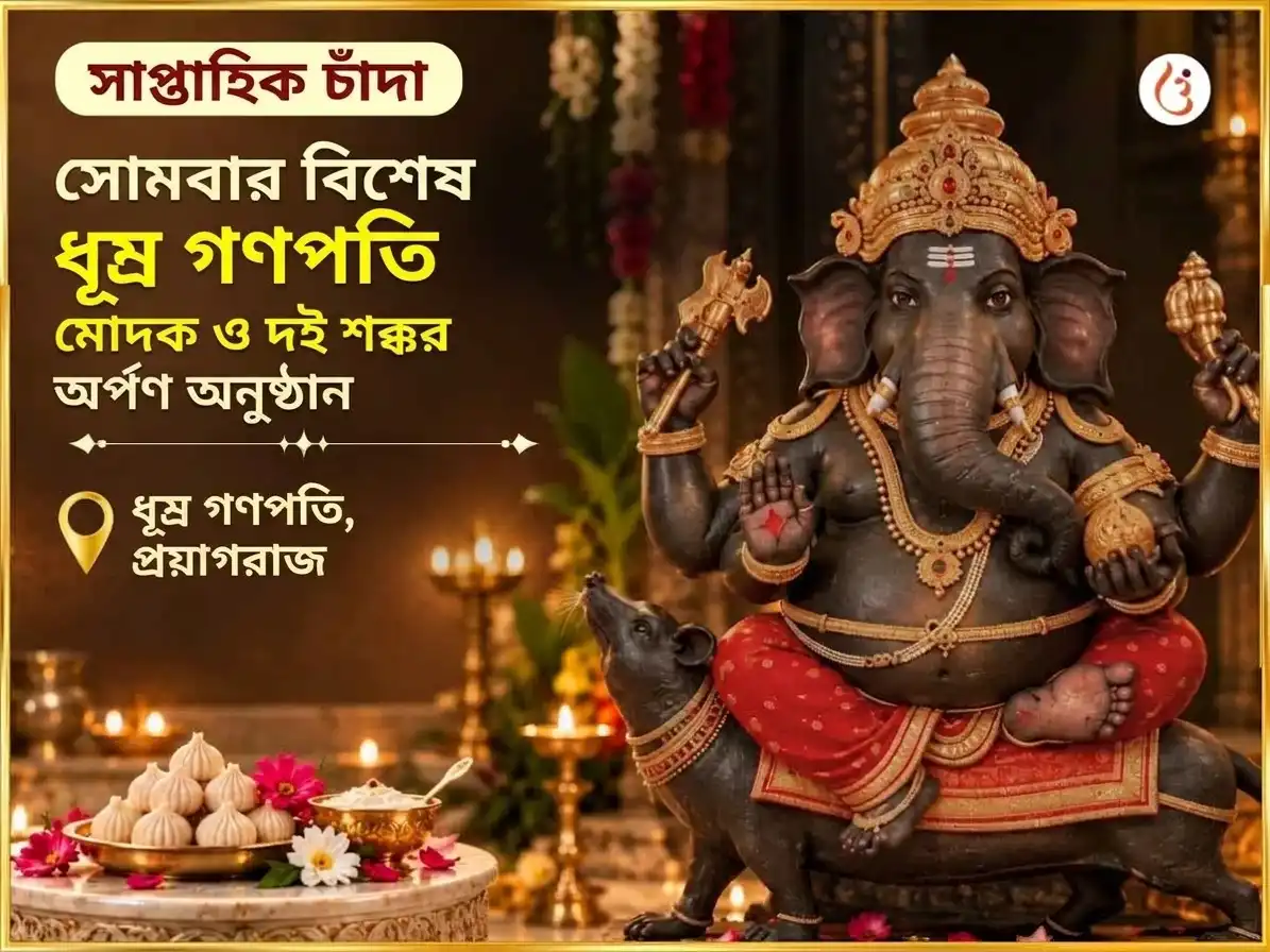 সোমবার বিশেষ ধূম্র গণপতি সাপ্তাহিক গণেশ মোদক ও দহি শক্কর অর্পণ puja image 1