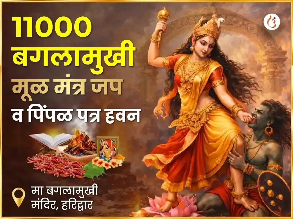अश्विन कालाष्टमी विशेष बगलामुखी 11000 मूळ मंत्र जाप आणि पिंपळ पत्र हवन puja image 1