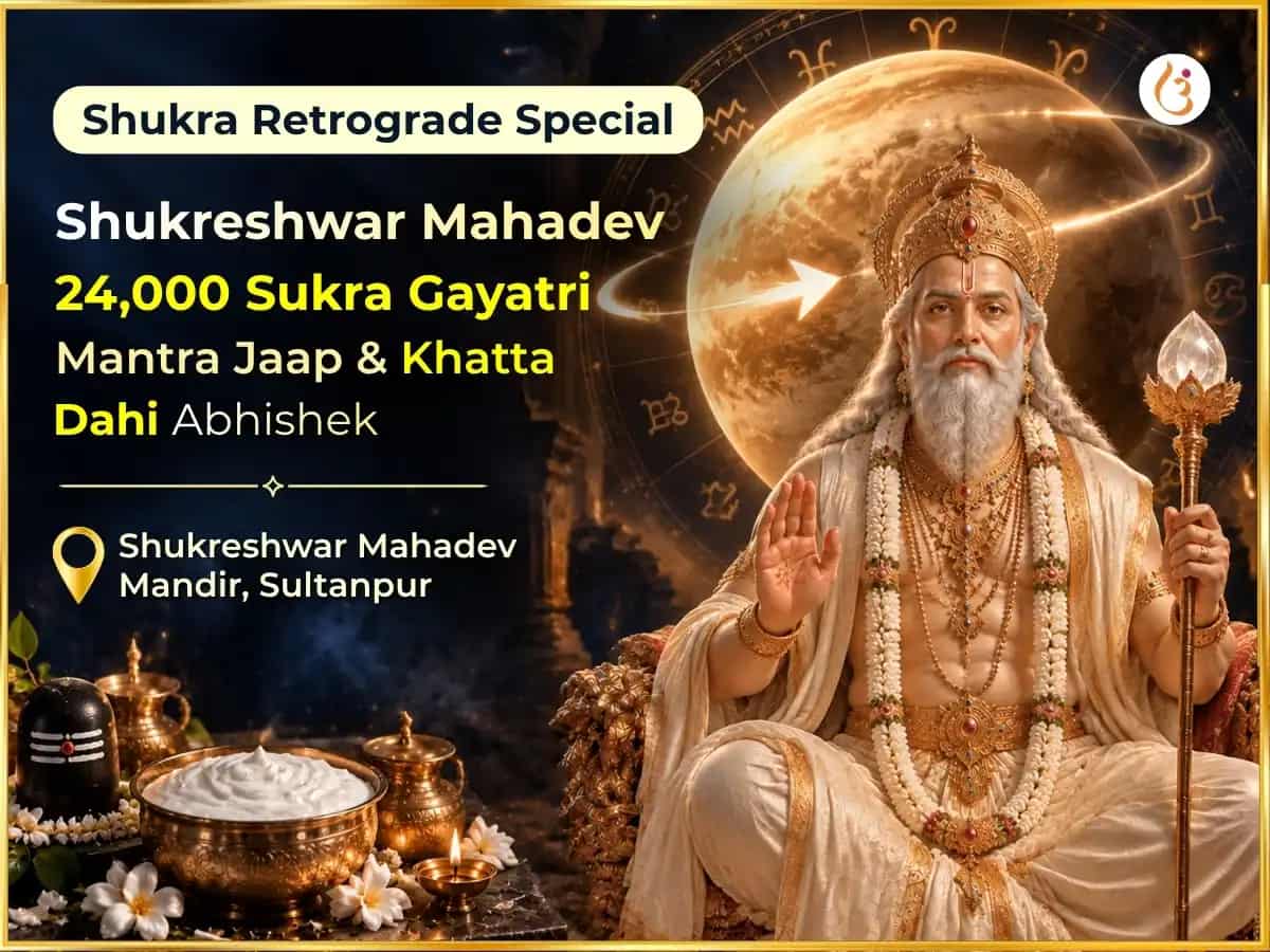 Shukra Retrograde Special Shukreshwar Mahadev 24,000 Shukra Gayatri Mantra Jaap & Khatta Dahi Abhishek puja image 1