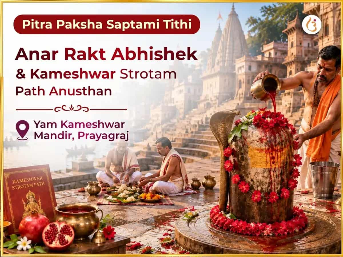 Pitra Paksha Saptami Tithi Vishesh  Anar Rakt Abhishek aivam  Kameshwar Strotam Path puja image 1