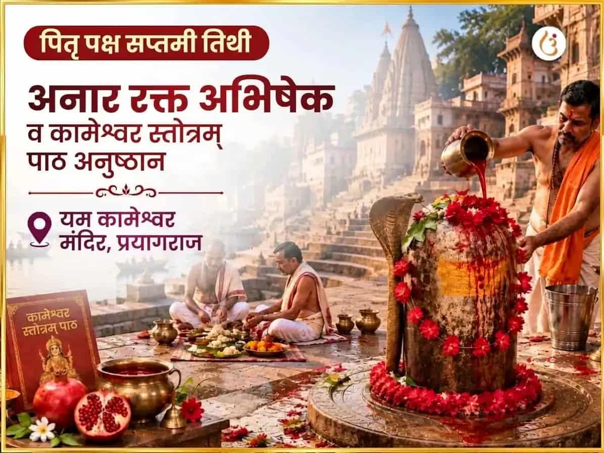 पितृ पक्ष सप्तमी तिथी विशेष अनार रक्त अभिषेक एवं कामेश्वर स्तोत्रम् पाठ puja image 1