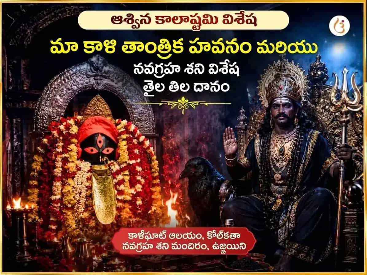 ఆశ్వయుజ కాల అష్టమి ప్రత్యేక మా కాళి తాంత్రిక హవనం మరియు నవగ్రహ శని ప్రత్యేక తైల & నువ్వుల దానం puja image 1