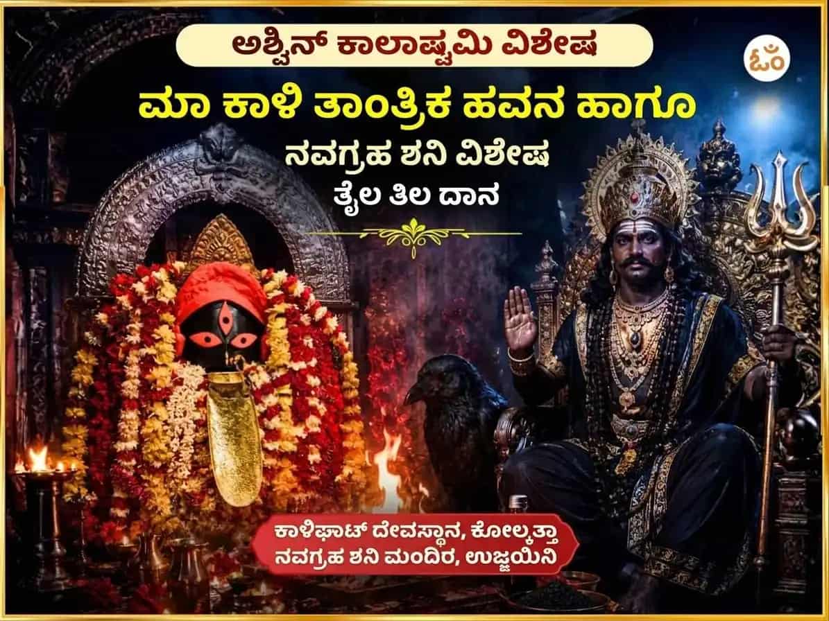 ಅಶ್ವಿನ್ ಕಾಳಾಷ್ಟಮಿ ವಿಶೇಷ ಮಾ ಕಾಳಿ ತಾಂತ್ರಿಕ ಹವನ ಮತ್ತು ನವಗ್ರಹ ಶನಿ ವಿಶೇಷ ಎಣ್ಣೆ ಮತ್ತು ಎಳ್ಳು ದಾನ puja image 1