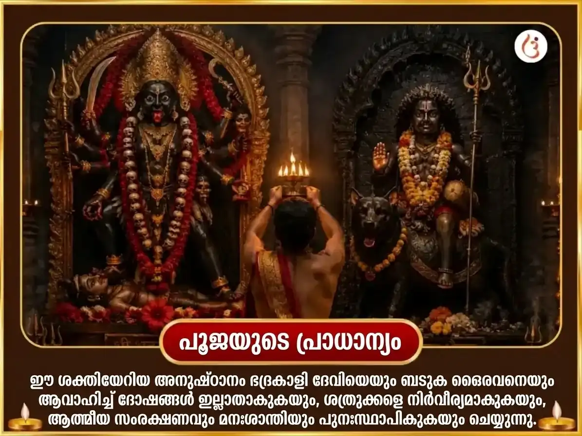 കാള അഷ്ടമി വിശേഷ് 1008 ഭദ്രകാളി ഷഡാക്ഷരി മന്ത്ര ജപ സഹിതം ബടുക ഭൈരവ സ്തോത്ര പാരായണവും തന്ത്ര ബാധാ മുക്തി ഹവനവും puja gallery 5