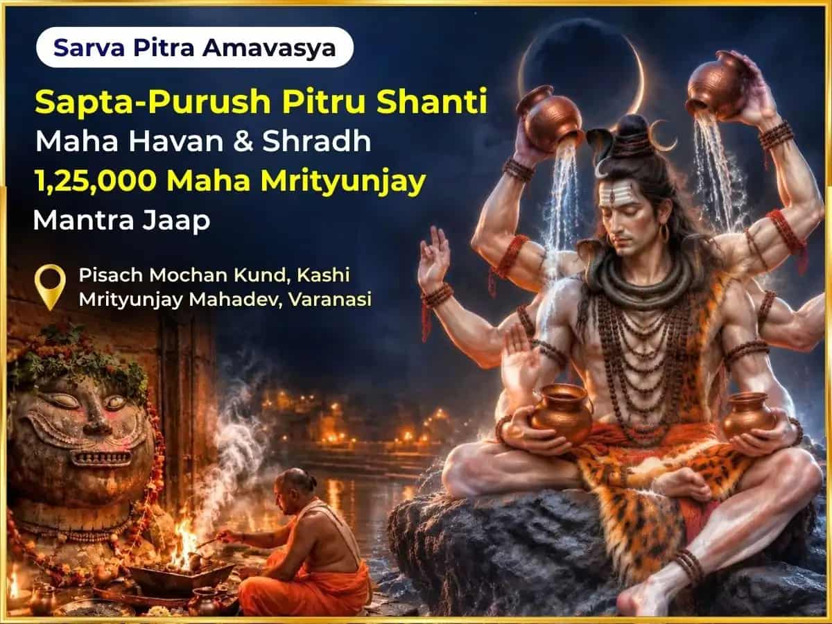Sarva Pitra Amawsya Vishesh Pisach Mochan Kund Pitru Shanti Karma Shuddhi Shradh & 1,25,000 Mahamrityunjay Mantra Jaap puja image 1
