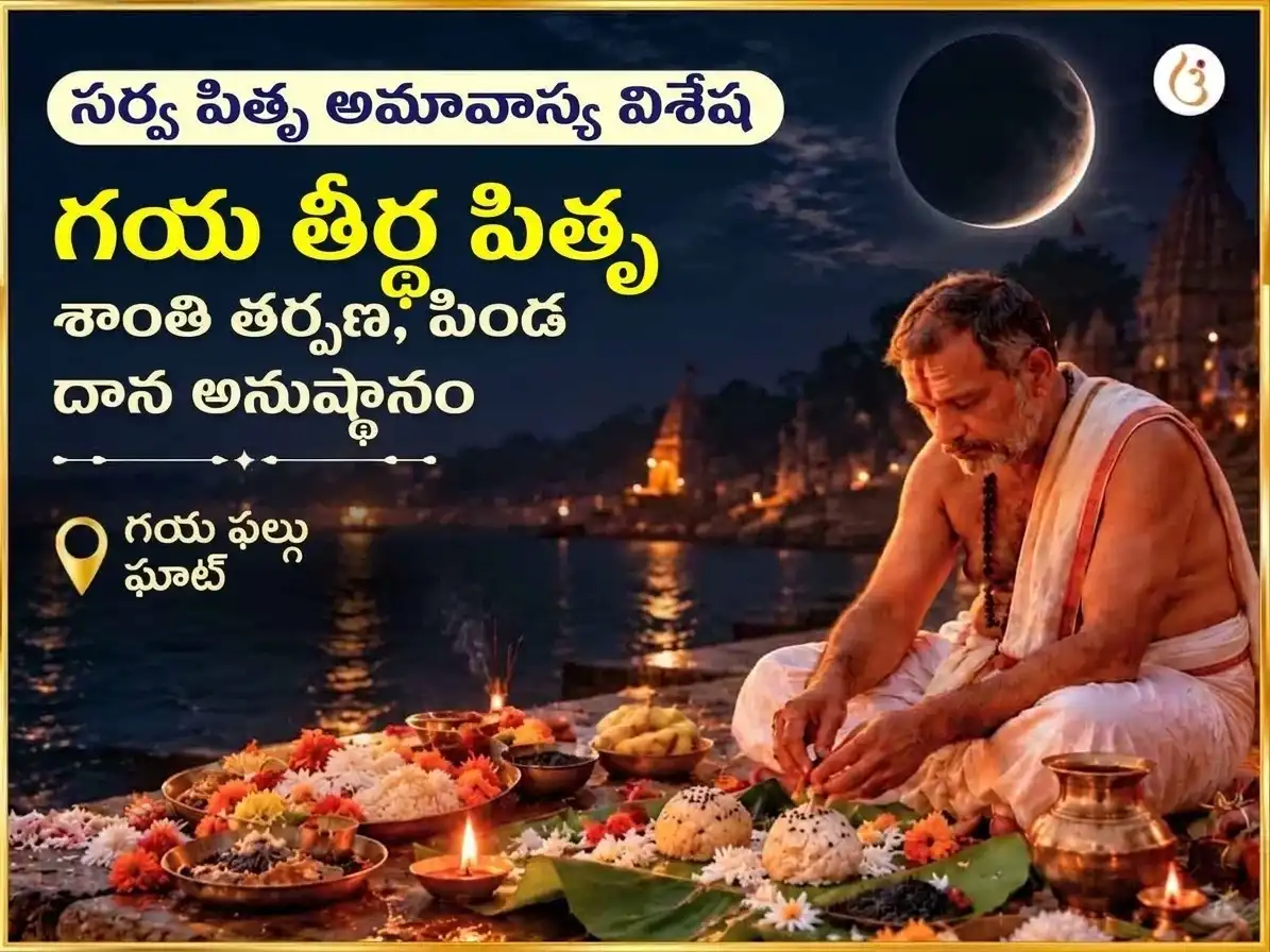 సర్వ పితృ అమావాస్య విశేష గయ తీర్థ పితృ శాంతి తర్పణం మరియు పిండ ప్రదానం puja image 1