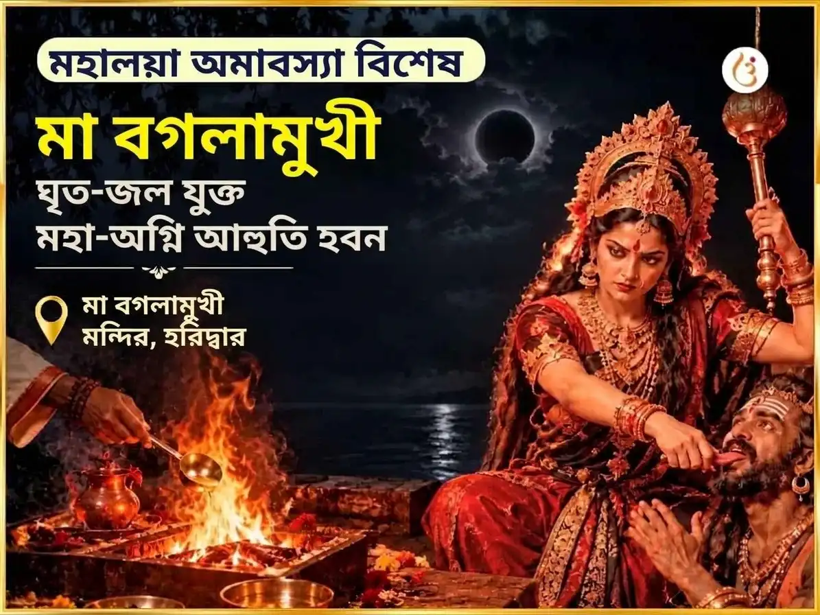 মহালয়া অমাবস্যা বিশেষ মা বগলামুখী ঘৃত-জল যুক্ত মহা-অগ্নি আহুতি हवन puja image 1