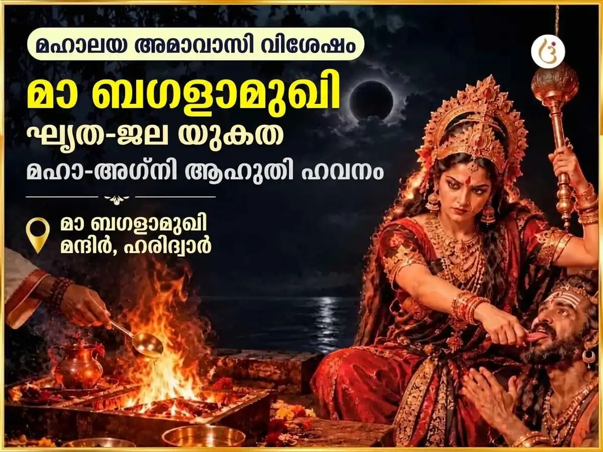 മഹാലയ അമാവാസി വിശേഷ മാ ബഗളാമുഖി ഘൃത-ജല യുക്ത മഹാ-അഗ്നി ആഹുതി ഹവൻ puja image 1