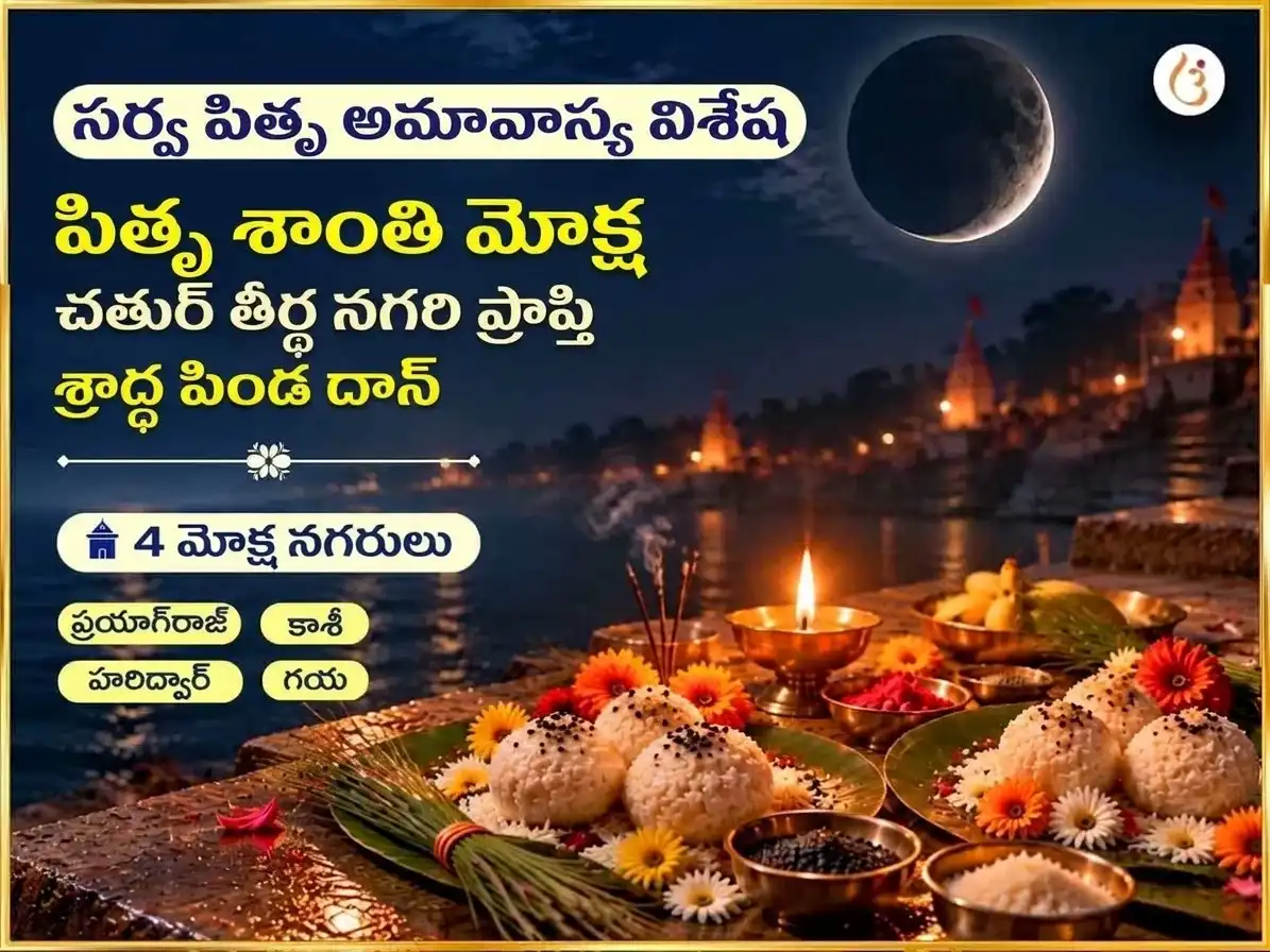సర్వ పితృ అమావాస్య విశేష్ పితృ శాంతి మోక్ష ప్రాప్తి చతుర్ తీర్థ నగరి శ్రాద్ధం & పిండ దానం puja image 1
