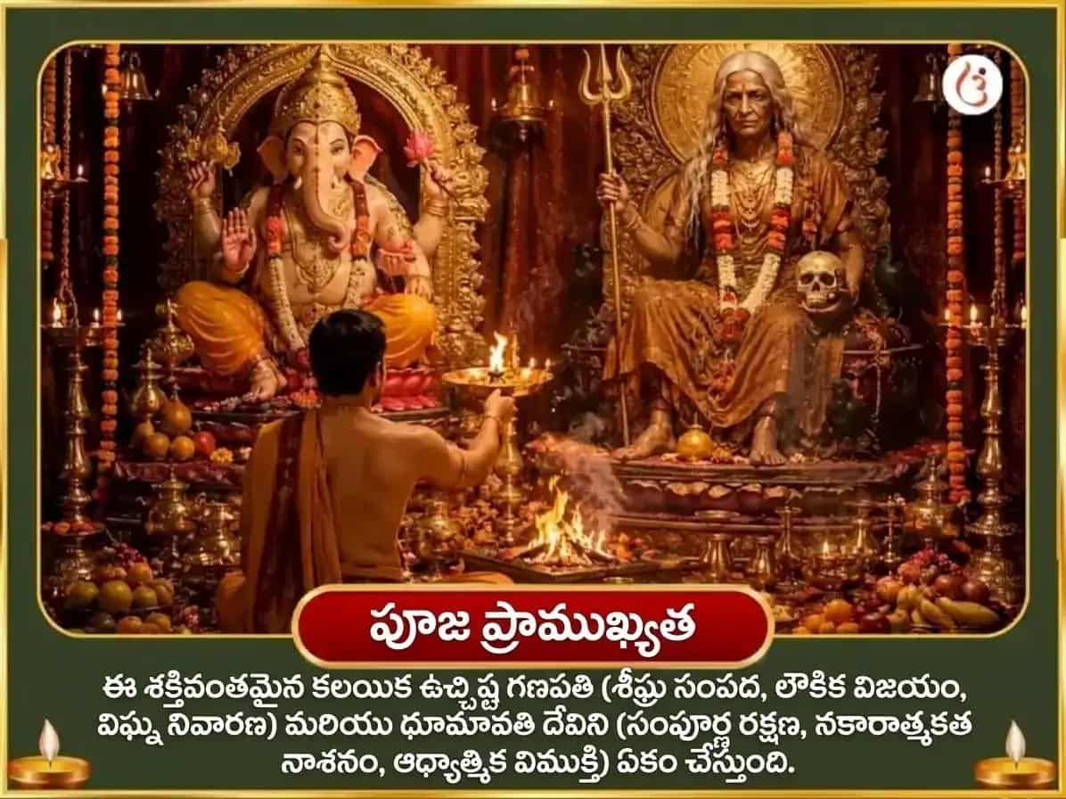 సర్వ పితృ అమావాస్య విశేష్ సౌభాగ్య ధూమావతి సౌభాగ్య ప్రాప్తి కర్మ శుద్ధి బీజ మంత్ర జాప్ మరియు ఉచ్ఛిష్ట గణపతి ఘృత స్నేహన్ ఏవం మధురస్ అభిషేక్ puja gallery 6
